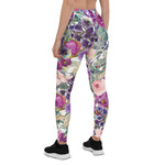 Mother's Day Gift, Mother's Day Leggings Purple Blush Pink Floral Green Watercolor Women's Leggings