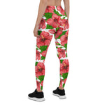 Mother's Day Gift, Mother's Day Leggings Red Hibiscus Watercolor Women's Leggings