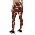 Mother's Day Gift, Mother's Day Leggings Red Roses vintage flower Seamless floral Women's Leggings