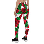 Mother's Day Gift, Mother's Day Leggings Red Roses vintage flower Women's Leggings