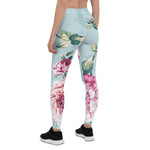 Mother's Day Gift, Mother's Day Leggings Rose Pink Flower Pattern Women's Leggings