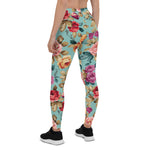 Mother's Day Gift, Mother's Day Leggings Rose Red Pink Orange and Violet Vintage flowers Women's Leggings
