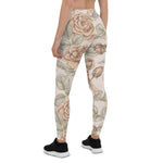 Mother's Day Gift, Mother's Day Leggings Roses Flowers Colored Vintage Flower Women's Leggings