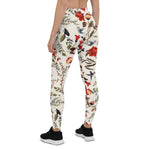 Mother's Day Gift, Mother's Day Leggings Seamless floral pattern with birds Women's Leggings