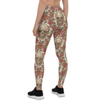 Mother's Day Gift, Mother's Day Leggings Skulls and Roses Flowers Women's Leggings