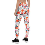 Mother's Day Gift, Mother's Day Leggings Summer Flower Pink and Orange Rose Floral Women's Leggings