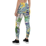 Mother's Day Gift, Mother's Day Leggings Trendy Yellow & Green Floral Girly Women's Leggings