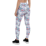 Mother's Day Gift, Mother's Day Leggings Unicorn Pink & Blue Rose Pattern Women's Leggings