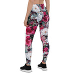 Mother's Day Gift, Mother's Day Leggings Victorian Rose Floral Pink Women's Leggings