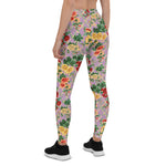 Mother's Day Gift, Mother's Day Leggings Vintage Floral pattern of yellow Roses Women's Leggings