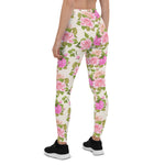 Mother's Day Gift, Mother's Day Leggings Vintage Floral Pink Rose Women's Leggings