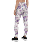 Mother's Day Gift, Mother's Day Leggings Vintage Floral Rose Purple Women's Leggings