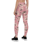 Mother's Day Gift, Mother's Day Leggings Vintage flower seamless pattern on pink Women's Leggings