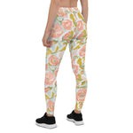 Mother's Day Gift, Mother's Day Leggings Vintage Pattern with Blooming Rose Hips and Fruits Women's Leggings