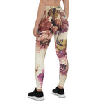 Mother's Day Gift, Mother's Day Leggings Vintage Pink Roses on Wood Women's Leggings