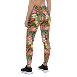 Mother's Day Gift, Mother's Day Leggings Vintage Rose Garden in Teal Women's Leggings