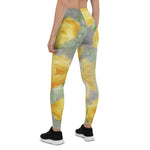 Mother's Day Gift, Mother's Day Leggings Vintage Yellow Rose and Grey Watercolor Floral Women's Leggings