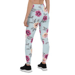 Mother's Day Gift, Mother's Day Leggings Violet and yellow Flowers with Leaves Women's Leggings
