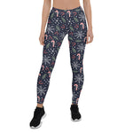 Scotstee Shop - Candy Cane Snowflake Navy Gift Christmas Women's Leggings