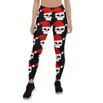 Scotstee Shop - Christmas Be Merry Funny Skull Santa Goth Pattern Xmas Women's Leggings