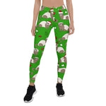 Scotstee Shop - Christmas Ferret Pattern Green Xmas Women's Leggings