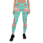 Scotstee Shop - Christmas Flamingo Stripe Gift Christmas Women's Leggings