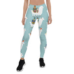 Scotstee Shop - Christmas Gift Llama Pattern Gift Blue Xmas Women's Leggings
