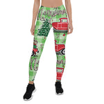 Scotstee Shop - Holiday Vintage Red Truck Merry Christmas Plaid Halloween Women's Leggings