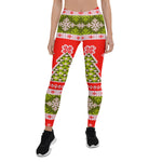 Scotstee Shop - Christmas Knit in Colors of Red and Green Funny Xmas Women's Leggings