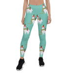 Scotstee Shop - Christmas Llama Teal Gift Xmas Women's Leggings