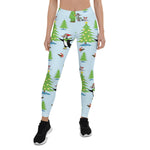 Scotstee Shop - Christmas Penguin ice skating and Bear Fisherman Snowman Xmas Holiday Women's Leggings