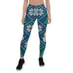 Scotstee Shop - Knitted Christmas Pattern Blue Halloween Women's Leggings