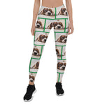 Scotstee Shop - Modern Elegant Custom Pet Photo Pattern Green Halloween Women's Leggings