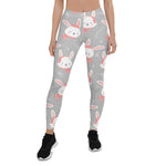 Scotstee Shop - Modern Festive Christmas Holiday Bunny Rabbit Grey Halloween Women's Leggings