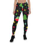 Scotstee Shop - New Year Bright Seamless Pattern with Christmas Tree Halloween Women's Leggings