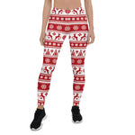 Scotstee Shop - Christmas Red and White Deer and Trees Women Christmas Leggings