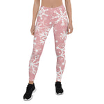 Scotstee Shop - Christmas Seamless Snowflakes Pink Pattern Women Christmas Leggings