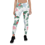 Scotstee Shop - Christmas Snowflakes Mistletoe Hearts with Holly and Berries Xmas Gift Women Christmas Leggings