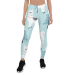 Scotstee Shop - Christmas Trees Blue and Llamas Women Christmas Leggings