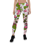 Mother's Day Gift, Mother's Day Leggings Apple Blossoms Wild Flower and Bees Women's Leggings