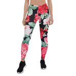 Mother's Day Gift, Mother's Day Leggings Beautiful Red Roses Garden Vintage Women's Leggings