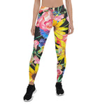 Mother's Day Gift, Mother's Day Leggings Beautiful Summer Flowers with Roses Floral Women's Leggings