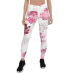 Mother's Day Gift, Mother's Day Leggings Blush Pink Romantic Watercolor Roses Women's Leggings