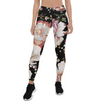 Mother's Day Gift, Mother's Day Leggings Bohemian Chic Pink Flowers Dark Floral Women's Leggings