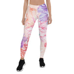 Mother's Day Gift, Mother's Day Leggings Chrysanthemum Rose Peony and Blooming Flowers Watercolor Women's Leggings