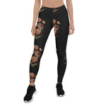 Mother's Day Gift, Mother's Day Leggings Classic Embroidery Vintage buds of Roses Women's Leggings