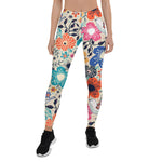 Mother's Day Gift, Mother's Day Leggings Colorful Blooming Flowers and Flying Birds Women's Leggings