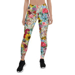 Mother's Day Gift, Mother's Day Leggings Colorful Vintage Floral Tissue Women's Leggings