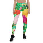 Mother's Day Gift, Mother's Day Leggings Cute Watercolor Red & Yellow Floral Biscay Women's Leggings