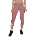 Mother's Day Gift, Mother's Day Leggings Dusty Rose Blush Pink Watercolor Floral Elegant Women's Leggings